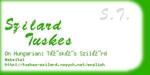 szilard tuskes business card